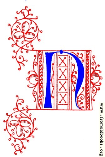 [Picture: Decorative uncial initial letter N from fifteenth Century Nos. 4 and 5.]