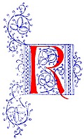 [Picture: Decorative initial letter R from fifteenth Century Nos. 4 and 5.]