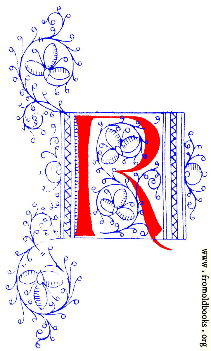 FOBO - Decorative initial letter R from fifteenth Century Nos. 4 and 5.