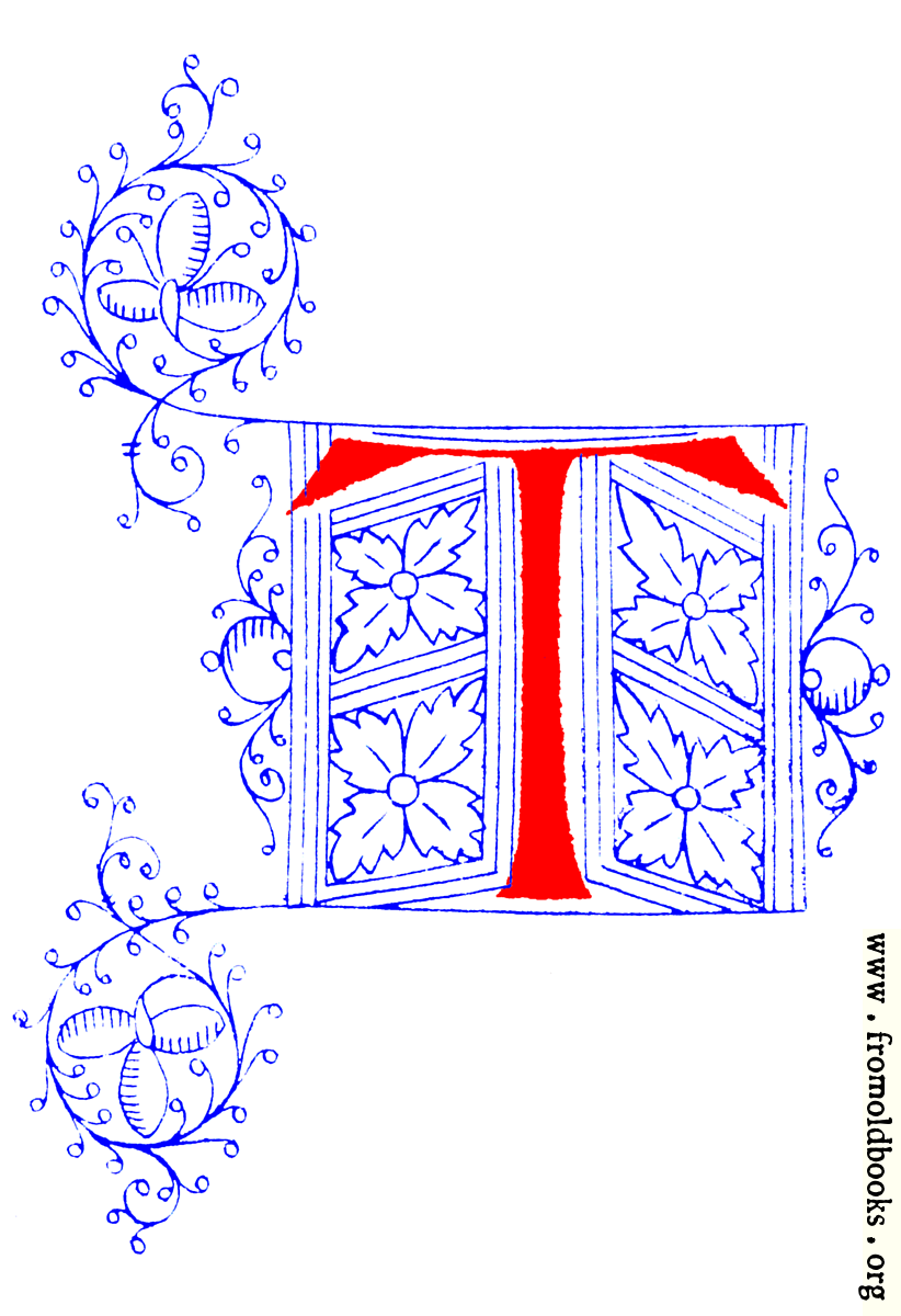 FOBO - Decorative initial letter T from fifteenth Century Nos. 4 and 5.
