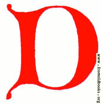 [Picture: Clip-art: calligraphic decorative initial capital letter D from XIV. Century  No. 1]