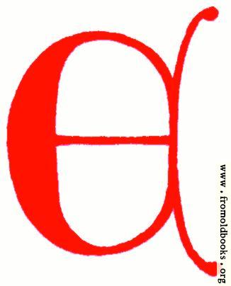 [Picture: Clip-art: calligraphic decorative initial capital letter E from XIV. Century  No. 1]