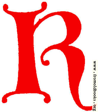 [Picture: Clip-art: calligraphic decorative initial capital letter K from XIV. Century  No. 1]