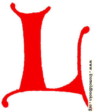 [Picture: Clip-art: calligraphic decorative initial capital letter L from XIV. Century  No. 1]