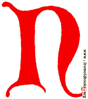 [Picture: Clip-art: calligraphic decorative initial capital letter N from XIV. Century  No. 1]