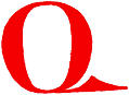 [Picture: Clip-art: calligraphic decorative initial capital letter Q from XIV. Century  No. 1]