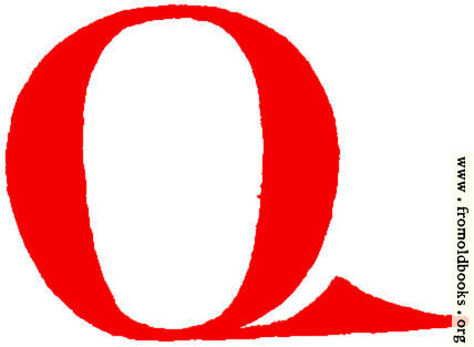 [Picture: Clip-art: calligraphic decorative initial capital letter Q from XIV. Century  No. 1]