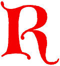 [Picture: Clip-art: calligraphic decorative initial capital letter R from XIV. Century  No. 1]