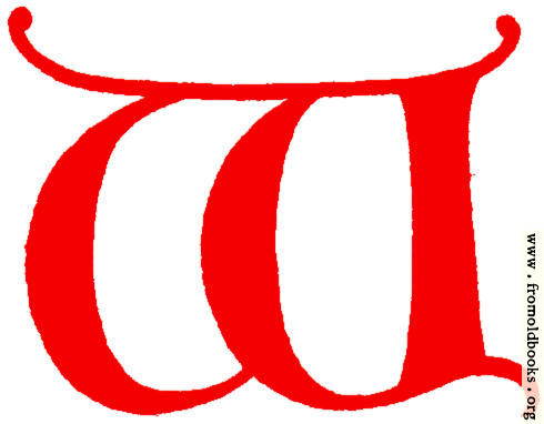 [Picture: Clip-art: calligraphic decorative initial capital letter W from XIV. Century  No. 1]