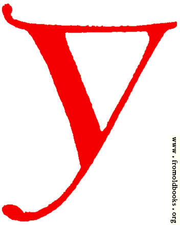 [Picture: Clip-art: calligraphic decorative initial capital letter Y from XIV. Century  No. 1]