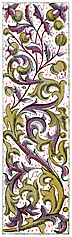 [Picture: Gold and Purple Medieval Foliated Border, Vertical]