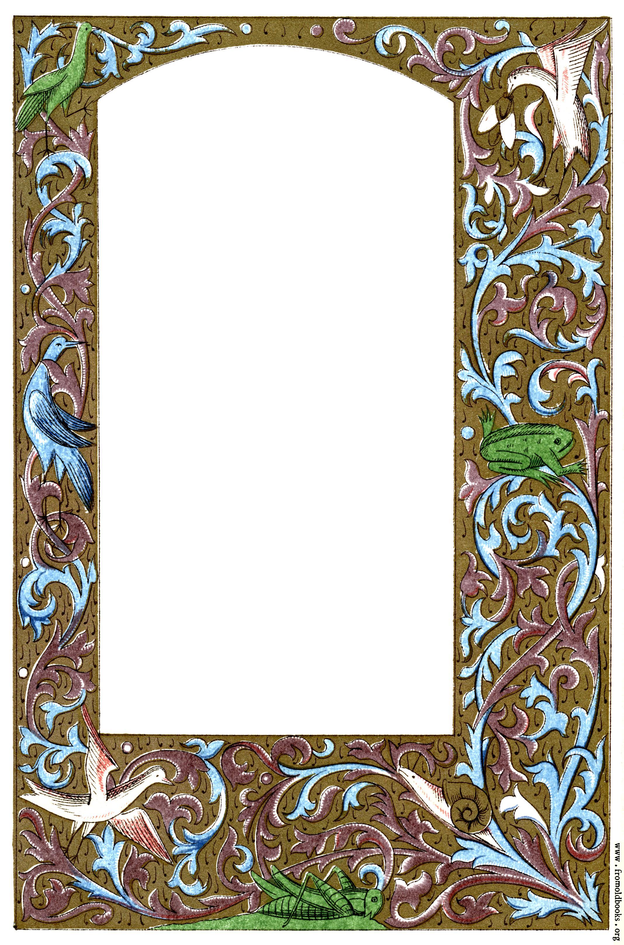 Fullpage gold and coloured medieval border