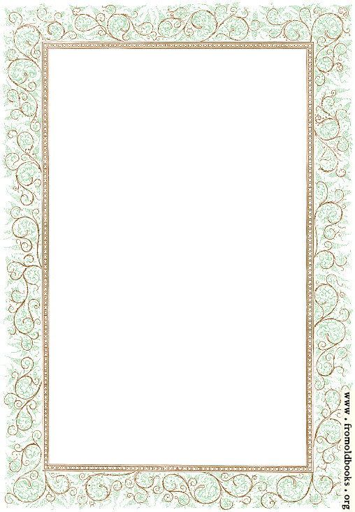 [Picture: Clip-art: Victorian Floriated Border in Green and Brown]