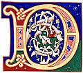 Decorative initial letter âDâ from 11th century.