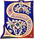 Decorative initial letter âSâ from 11th century.