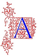 Decorative initial letter A from fifteenth Century Nos. 4 and 5.