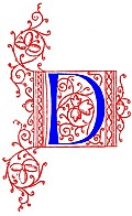 Decorative initial letter D from fifteenth Century Nos. 4 and 5.