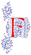 Decorative initial letter F from fifteenth Century Nos. 4 and 5.