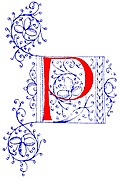 Decorative initial letter P from fifteenth Century Nos. 4 and 5.