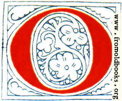 [picture: Clip-art: calligraphic decorative initial capital letter O from Plate 65]