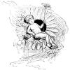 [Picture: Boy Fairy Resting on a Flower]