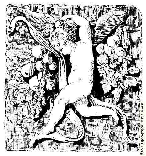 [Picture: Cherub wth harvest fruit]