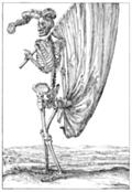 [Picture: Skeleton with Banner]