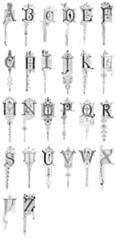 Victorian antique style decorative alphabet from Stuttgart