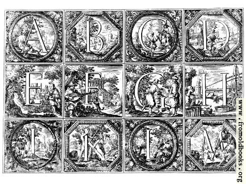 [Picture: Valerio Spada: Historiated Alphabet, 1656 – 1659 [A-M]]