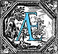 [Picture: Historiated decorative initial capital letter AE in Blue]