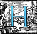 [Picture: Historiated decorative initial capital letter H in Blue]