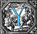 [Picture: Historiated decorative initial capital letter Y in Blue]