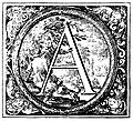 Decorated (Historiated) initial letter A by Valerio Spada