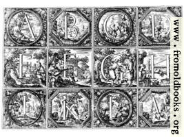 [picture: Valerio Spada: Historiated Alphabet, 1656--1659 [A-M]]