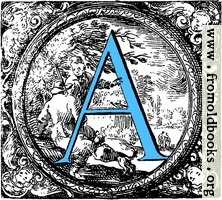 [picture: Historiated decorative initial capital letter A in Blue]