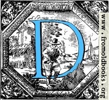 [picture: Historiated decorative initial capital letter D in Blue]