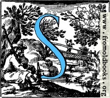 [picture: Historiated decorative initial capital letter S in Blue]