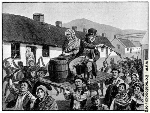 [Picture: Two of the revellers in Irish peasant costume]