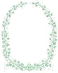 Green leavy Victorian border of Irish shamrock