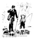 [Picture: Cartoon: barefoot boy fishing]