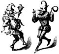 [Picture: Stock block: two dancing harlequins]