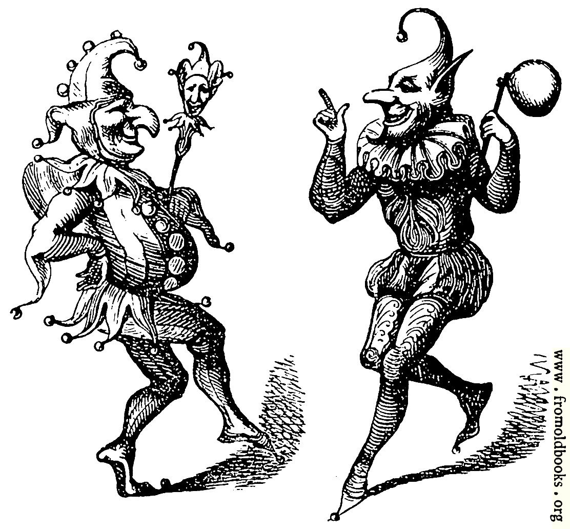 [Picture: Stock block: two dancing harlequins]