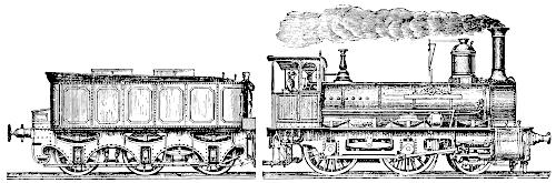 [Picture: Stock block: Victorian railway engine and tender]