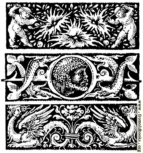 [Picture: Chapterheads with cherubs, dragons, fish, neptune, flowers]