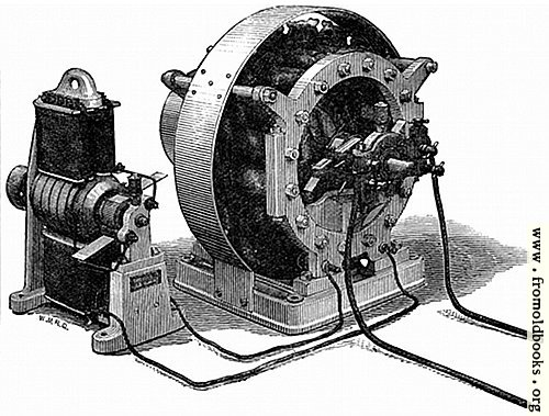 [Picture: Figs. 15 and 16.—Showing Siemens’ Alternate Current Dynamo, with its Excitor.]