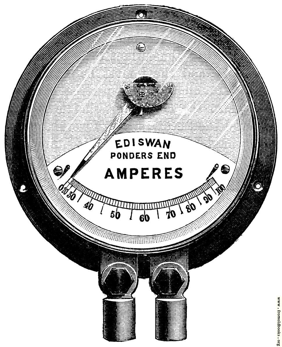 [Picture: Fig. 95.—Showing Edison-Swan Ampère Meter.]