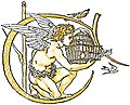 [Picture: Initial letter C with angel releasing birds from bird-cage]