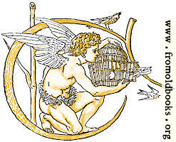 [picture: Initial letter C with angel releasing birds from bird-cage]