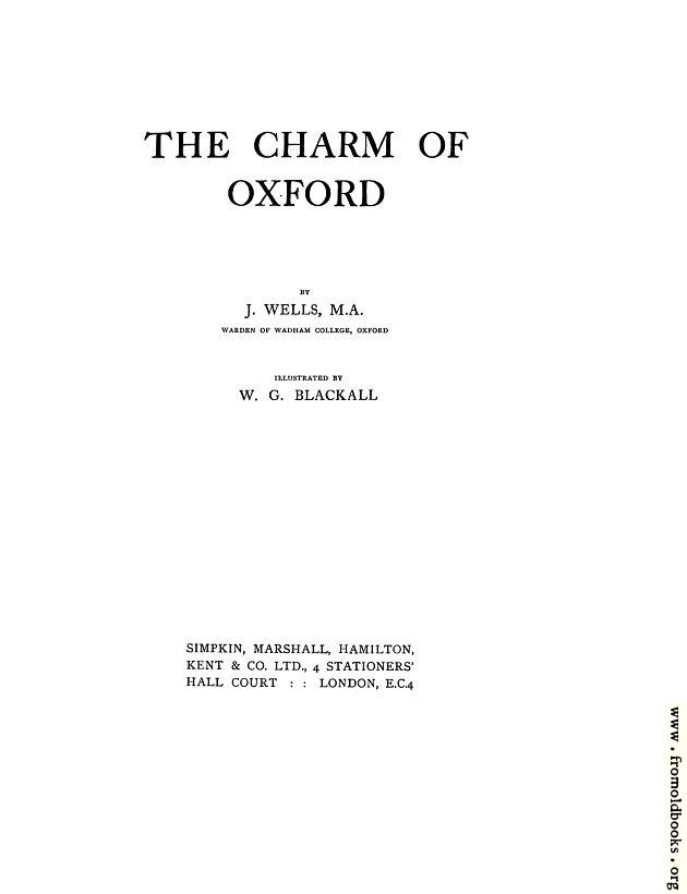 [Picture: Title Page from The Charm of Oxford]