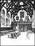 [Picture: XXIV.—Wadham College, The Hall Interior (greyscale version)]